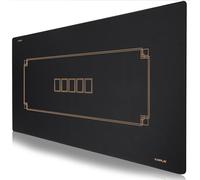 SLOWPLAY Godel Texas Hold'em Poker Mat 240x120 cm | Poker Table Top with Hemmed Edges, Extra Water Repellent, Noise Reduction | Super Portable for Games Everywhere (Black and Champagne Gold)