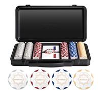 SLOWPLAY Nash 14g Clay Poker Chip Set for Texas Hold'em, 300 PCS [Blank Chips - White Gold Edition] Features a Premium Case with Durable German Polycarbonate Shell