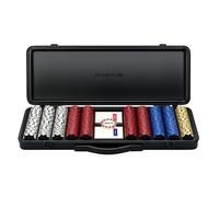 SLOWPLAY Nash 14g Clay Poker Chip Set for Texas Hold'em, 500 PCS [Blank Chips - Black Gold Edition] Features a Premium Case with Durable German Polycarbonate Shell