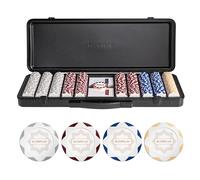 SLOWPLAY Nash 14g Clay Poker Chip Set for Texas Hold'em, 500 PCS [Blank Chips - White Gold Edition] Features a Premium Case with Durable German Polycarbonate Shell