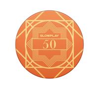SLOWPLAY Nash Ceramic Poker Chips, 10g&39mm, for Texas Hold'em, 50 pcs | Premium ceramic composite material; smooth matte texture; casino-grade quality; Art-Deco design; stacks & shuffles easily