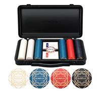 SLOWPLAY Nash Ceramic Poker Chips Set, 300 PCS [Blank Chips], 43mm&12g Each | Features a High-end Chip case with Extra Durable German Polycarbonate Shell