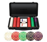 SLOWPLAY Nash Ceramic Poker Set, 10g&39mm Poker Chips for Texas Hold'em | 300 pcs Numbered Set; premium PC Shell case; ceramic composite poker chips; Art Deco-inspired design
