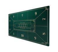 SLOWPLAY Nash Poker Mat, Ultra Smooth, Portable, Art Deco Layout | Velvety smooth surface; non-slip rubber base; hemmed edges; super portable carry bag; exquisite Art-Deco design