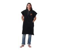 Slowtide The Digs Hooded Towel Change Robe Poncho or Changing Robe Towel for Beach Watersports & Surfing - Black Size - L/XL