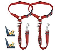 SlowTon 2 in 1 Dog Seatbelts for Cars UK, 2 Pack Pet Car Seat belt Headrest Restraint with Seatbelt Clip Puppy Safety Adjustable Dog Car Harness Belt with Anti-Shock Elastic Bungee Buffer for Vehicles