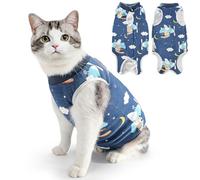 SlowTon Cat Surgery Recovery Suit - Kitten Onesie for Cats After Surgery, Cone E collar Alternative for Female Male Cats, Surgical Spay Recovery Suit for Abdominal Wound Skin Diseases