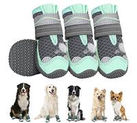 SlowTon Dog Boots for Injured Paws Waterproof, Non-Slip Paw Protector for Rainy Snowy Breathable for Hot Pavement, Puppy Shoes with Adjustable Reflective Strip Dual Washable for Small Medium Large Dog