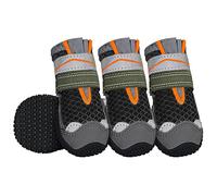 SlowTon Dog Boots for Injured Paws Waterproof, Non-Slip Paw Protector for Rainy Snowy Breathable for Hot Pavement, Puppy Shoes with Adjustable Reflective Strip Dual Washable for Small Medium Large Dog