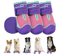 SlowTon Dog Boots for Injured Paws Waterproof, Non-Slip Paw Protector for Rainy Snowy Breathable for Hot Pavement, Puppy Shoes with Adjustable Reflective Strip Dual Washable for Small Medium Large Dog