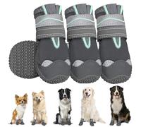 SlowTon Dog Boots for Injured Paws Waterproof, Non-Slip Paw Protector for Rainy Snowy Breathable for Hot Pavement, Puppy Shoes with Adjustable Reflective Strip Dual Washable for Small Medium Large Dog