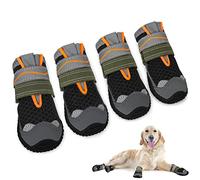 SlowTon Dog Boots for Injured Paws Waterproof, Non-Slip Paw Protector for Rainy Snowy Breathable for Hot Pavement, Puppy Shoes with Adjustable Reflective Strip Dual Washable for Small Medium Large Dog