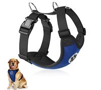 SlowTon Dog Car Vest Harness Multifunction Adjustable Double-Ring Breathable Mesh Fabric Harness for Cat Puppy Road Trip Daily Walks