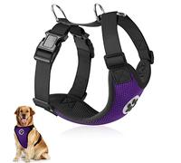 SlowTon Dog Car Vest Harness Multifunction Adjustable Double-Ring Breathable Mesh Fabric Harness for Cat Puppy Road Trip Daily Walks