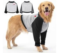 SlowTon Dog Front Leg Recovery Suit - Long Sleeve Elbow Protector with Thick Fleece Lining to Prevent Licking & Chewing, for Wound Care, Injury Protection and Surgery Aftercare