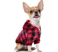 SlowTon Dog Hoodie for Small Dogs, Flannel Pet Clothes, with Leash Portal and Pocket, Warm Sweater for Puppy Cat, Premium Quality Sweatshirt, Comfort and Fit, for All Breeds