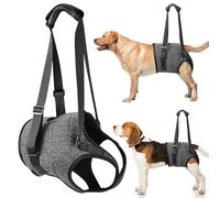 SlowTon Dog Lifting Harness - Soft Adjustable Support Sling for Rear Leg, Recovery Assistance and Mobility Aids for Senior, Injured, Disabled and After ACL Surgery Medium Large Dogs Dark Grey M