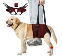 SlowTon Dog Lifting Harness - Soft Adjustable Support Sling for Rear Leg, Recovery Assistance and Mobility Aids for Senior, Injured, Disabled and After ACL Surgery Medium Large Dogs Red S