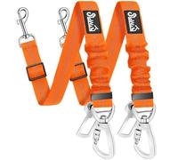 SlowTon Dog Seatbelt, 2 Pack Dog Seat Belt Car Leash Adjustable Elastic Bungee Buffer Heavy Duty Nylon Reflective Pet Safety Tether Connect to Dog Harness for Travel Riding in Vehicle