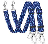 SlowTon Dog Seatbelt, 2 Pack Dog Seat Belt Car Leash Adjustable Elastic Bungee Buffer Heavy Duty Nylon Reflective Pet Safety Tether Connect to Dog Harness for Travel Riding in Vehicle