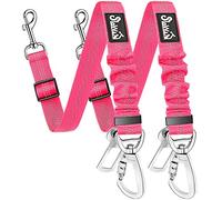 SlowTon Dog Seatbelt, 2 Pack Dog Seat Belt Car Leash Adjustable Elastic Bungee Buffer Heavy Duty Nylon Reflective Pet Safety Tether Connect to Dog Harness for Travel Riding in Vehicle