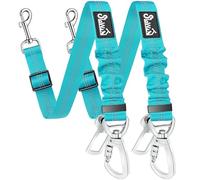 SlowTon Dog Seatbelt, 2 Pack Dog Seat Belt Car Leash Adjustable Elastic Bungee Buffer Heavy Duty Nylon Reflective Pet Safety Tether Connect to Dog Harness for Travel Riding in Vehicle