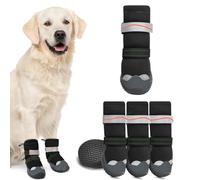 SlowTon Dog Shoes - Water Resistant Boots for Winter, Warm Snow Booties with Non-Slip Rubber Sole & Reflective Stripes for Small to Large Dogs Walking on Snow Rain Cold Pavements