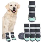 SlowTon Dog Shoes - Waterproof Pet Shoes with Reflective Straps, Winter Outdoor Walking Anti-Slip Boots for Injured Paws, Pet Paw Protector for Small Medium Large Dogs on Snowy Rainy Day