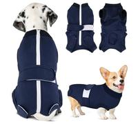 SlowTon Dog Surgery Recovery Suit, Puppy Cone E-Collar Alternative After Surgery with Zipper, Professional Pet Recovery Shirt, Preventing Licking Spay Suit for Female Male Dog
