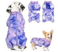 SlowTon Dog Surgery Recovery Suit, Puppy Cone E-Collar Alternative After Surgery with Zipper, Professional Pet Recovery Shirt, Preventing Licking Spay Suit for Female Male Dog