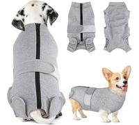 SlowTon Dog Surgery Recovery Suit, Puppy Cone E-Collar Alternative After Surgery with Zipper, Professional Pet Recovery Shirt, Preventing Licking Spay Suit for Female Male Dog