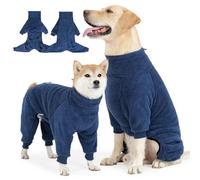 SlowTon Dog Winter Coat Fuzzy Pullover Pajamas, Warm Dog Clothes Soft Pet Jumpsuit Indoor Pjs, Windproof Cold Weather Jacket 4 Legged Clothes With Leash Hole for Small Medium Large Dogs