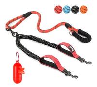 SlowTon Double Dog Lead - 360° Swivel Heavy Duty Reflective Double Lead for Walking 2 Dogs No Tangle Dual Splitter With Soft Handle Puppy Leash for Large Dogs Walking Training