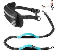 SlowTon Hands Free Dog Lead, Shock Absorbing Bungee Leash with Adjustable Waist Pouch, Dual Handle and Reflective Stitches Wide Padded for Training and Running Jogging Hiking with Medium Large Dogs