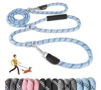SlowTon Hands Free Dog Leads (10ft), 8 in 1 Multifunctional Nylon Double Leash Tangle Free Reflective Pet Training Leash Adjustable Waist Dog Lead for Medium Large Dogs Walking Running