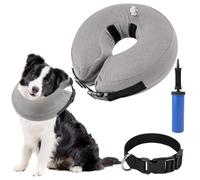 SlowTon Inflatable Dog Recovery Collars Cones, Soft Comfy Quick Release Donut Collar for After Surgery, Prevent Dogs from Touching Stitches Biting Licking Wound, Does Not Block Vision