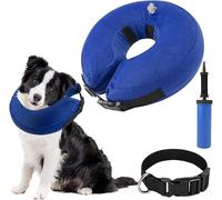 SlowTon Inflatable Dog Recovery Collars Cones, Soft Comfy Quick Release Donut Collar for After Surgery, Prevent Dogs from Touching Stitches Biting Licking Wound, Does Not Block Vision
