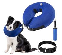 SlowTon Inflatable Dog Recovery Collars Cones, Soft Comfy Quick Release Donut Collar for After Surgery, Prevent Dogs from Touching Stitches Biting Licking Wound, Does Not Block Vision
