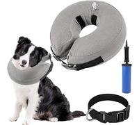 SlowTon Inflatable Dog Recovery Collars Cones, Soft Comfy Quick Release Donut Collar for After Surgery, Prevent Dogs from Touching Stitches Biting Licking Wound, Does Not Block Vision