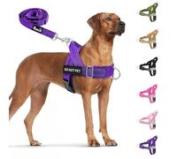 SlowTon No Pull Dog Harness, Durable Dog Harness and Leash Set for Medium Large Dogs, Reflective Tactical Harness with Soft Padded and Front Clip for