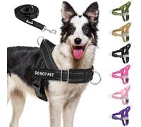 SlowTon No Pull Dog Harness with 5.7ft Lead - Adjustable Pet Harness with 2 Leash Clips, Reflective Vest with Easy Control Soft Padded Handle for Training and Walking Medium Large Dogs