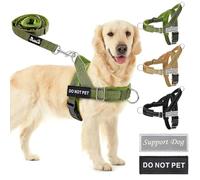 SlowTon No Pull Dog Harness with 5.7ft Lead - Adjustable Pet Harness with 2 Leash Clips, Reflective Vest with Easy Control Soft Padded Handle for Training and Walking Medium Large Dogs