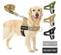 SlowTon No Pull Dog Harness with 5.7ft Lead - Adjustable Pet Harness with 2 Leash Clips, Reflective Vest with Easy Control Soft Padded Handle for Training and Walking Medium Large Dogs