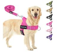 SlowTon No Pull Dog Harness with 5.7ft Lead - Adjustable Pet Harness with 2 Leash Clips, Reflective Vest with Easy Control Soft Padded Handle for Training and Walking Medium Large Dogs