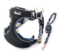 SlowTon No Pull Dog Harness with Leash - Adjustable Breathable Puppy Harness, Reflective Pet Harness for Small Medium Dogs Outdoor Walking Training