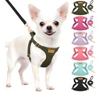 SlowTon No Pull Dog Harness with Leash - Soft Lightweight Step-in Puppy Harness, Adjustable Pet Harness for Small Medium Dogs