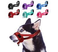 SlowTon Nylon Dog Muzzle, Adjustable Loop, Soft flannel Padding, Comfortable Breathable Secure Quick Fit Muzzles for Small Medium Large Dog, Prevent from Biting, Chewing and Barking