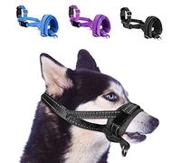 SlowTon Nylon Dog Muzzle, Adjustable Loop, Soft flannel Padding, Comfortable Breathable Secure Quick Fit Muzzles for Small Medium Large Dog, Prevent from Biting, Chewing and Barking