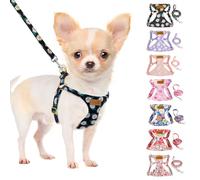 SlowTon Puppy Harness and Leash Sets - Adjustable Lightweight Harness for Small Dogs Kitten, No Pull Escape Proof Vest Harness for Outdoor Walking Running Training Small and Medium Sized Dog