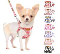 SlowTon Puppy Harness and Leash Sets - Adjustable Lightweight Harness for Small Dogs Kitten, No Pull Escape Proof Vest Harness for Outdoor Walking Running Training Small and Medium Sized Dog